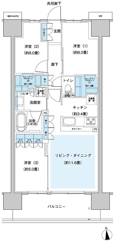 ウエリス八千代村上 間取り Ed1