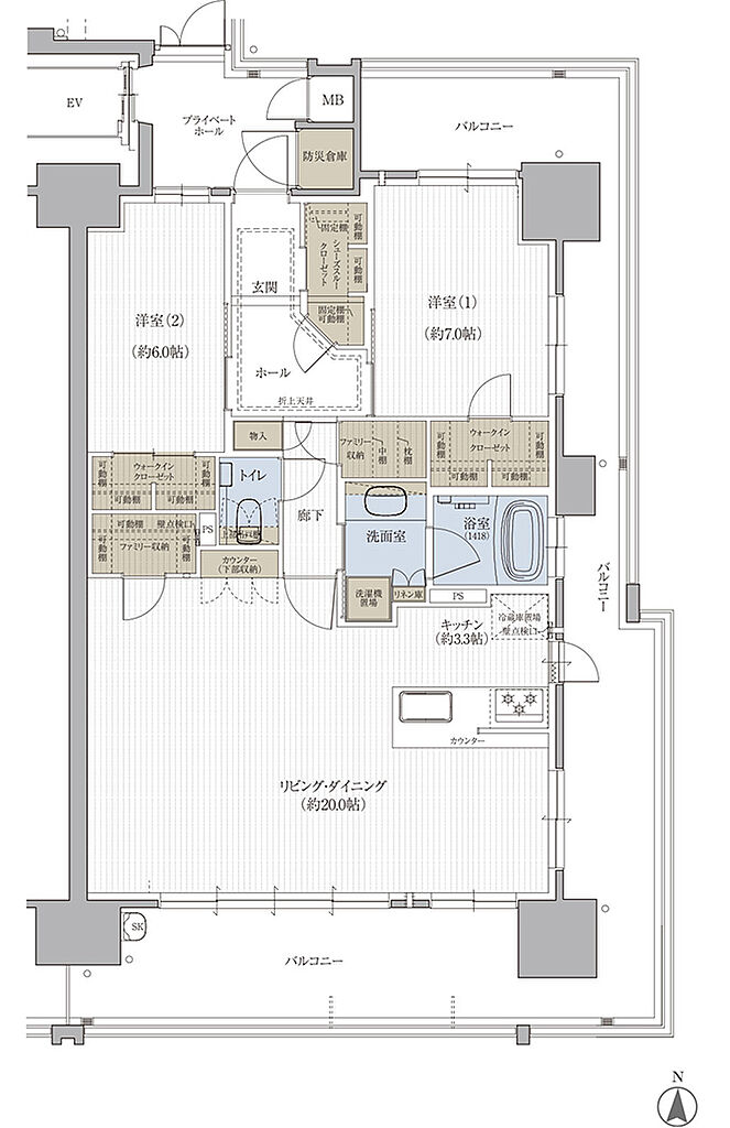 クレアホームズ松江大橋 間取り B