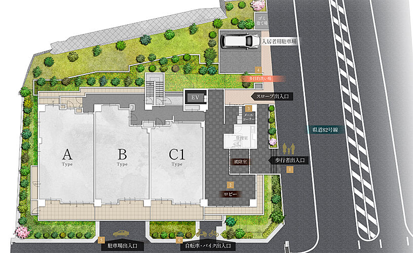 ザ・ハートフルストーリー西宮苦楽園 敷地配置図