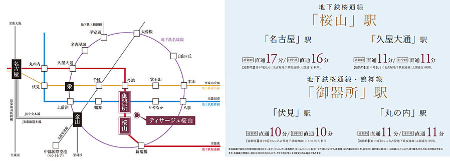 ティサージュ桜山：交通図
