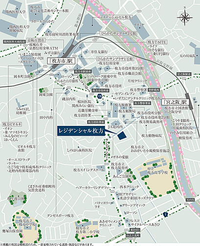 レジデンシャル枚方 現地案内図