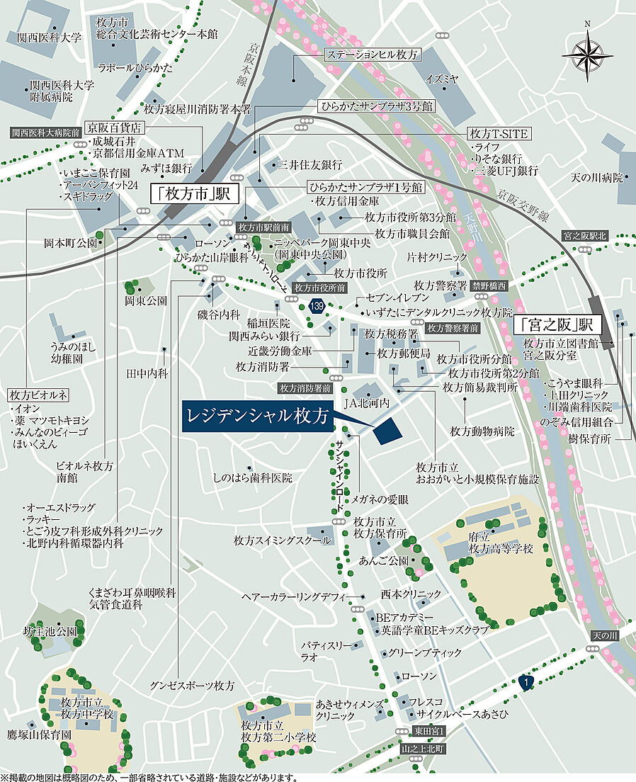 レジデンシャル枚方：案内図