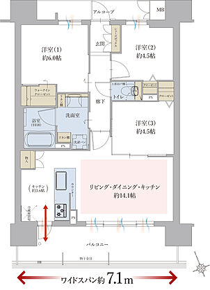 グランドパレス和泉府中駅前 間取り D