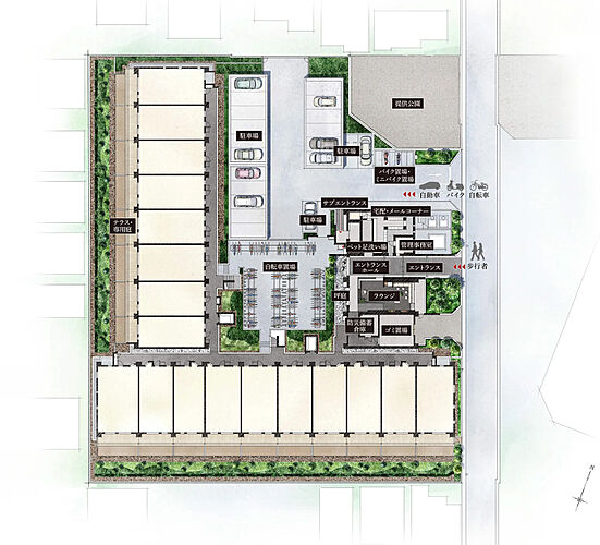 ウエリス船橋北習志野 敷地配置図完成予想イラスト ※4