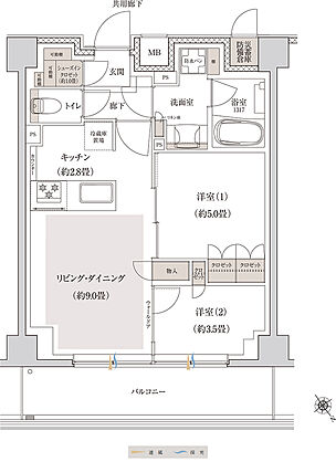 ブランシエラ横浜蒔田 間取り B1