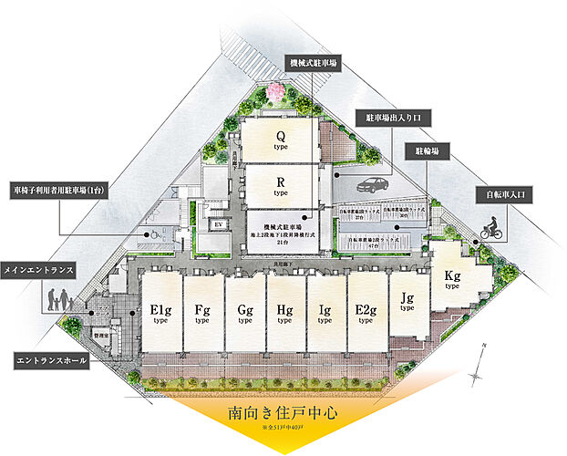 レフィール宮前平 敷地配置図イラスト