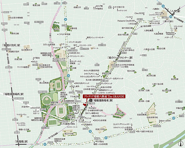 プレディア瑞穂八勝通 The GRANDE 現地案内図