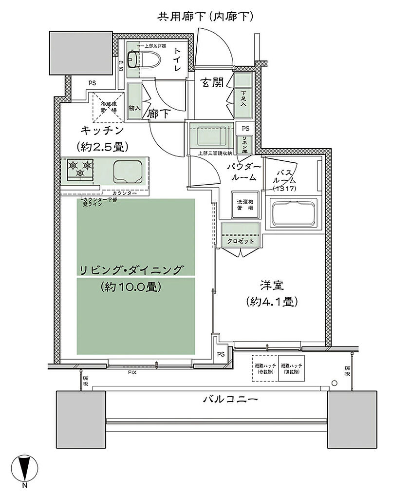 シティタワー大阪本町 間取り N-40B2