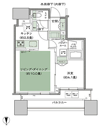 シティタワー大阪本町 間取り N-40B2
