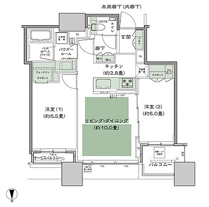 シティタワー大阪本町 間取り N-55K