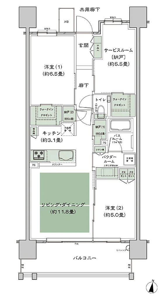 シティハウス堤通雨宮町 間取り G-標準