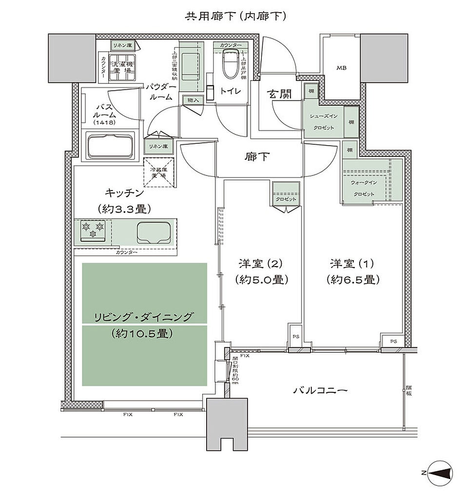 梅田ガーデンレジデンス 間取り W-60B