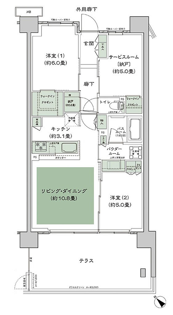 シティテラス柏 間取り D-B6t