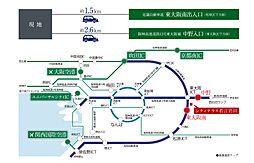 シティテラス若江岩田 アクセス図