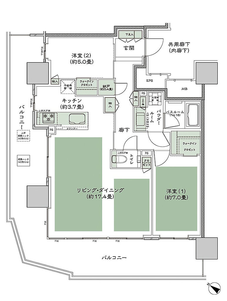 シティタワー千住大橋 間取り A_LD拡大