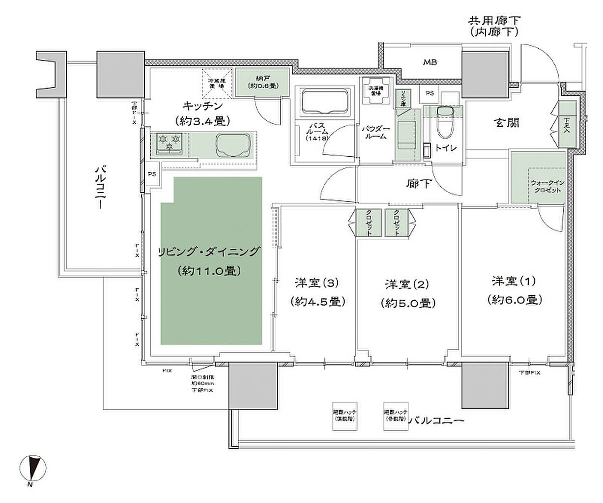シティタワーズ板橋大山サウスタワー 間取り S-G