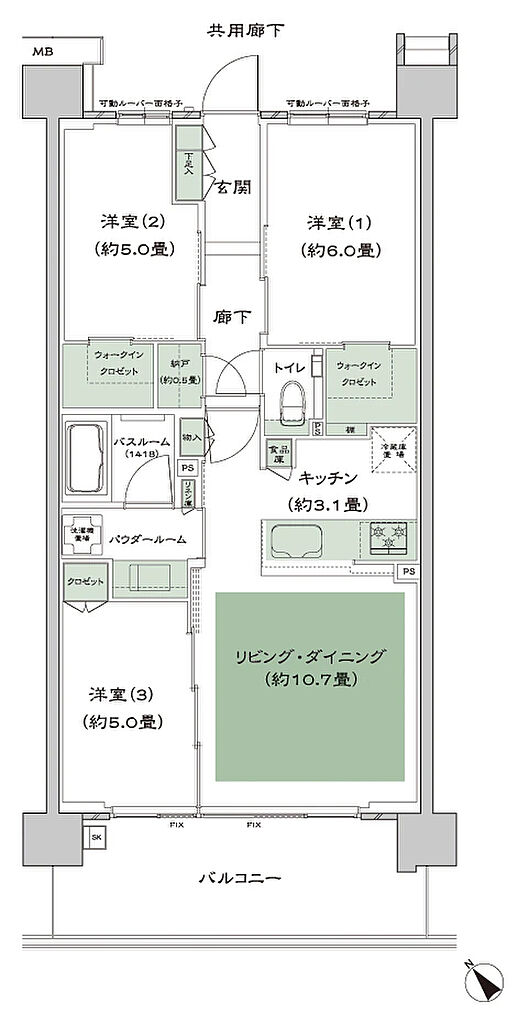 シティハウス西横浜 間取り B