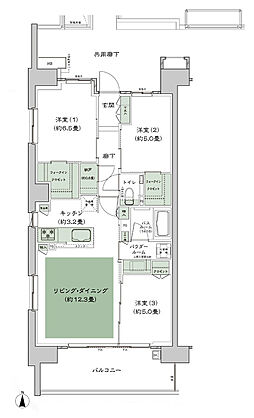 シティテラス赤羽THE EAST 間取り B-F1s-標準（15階）