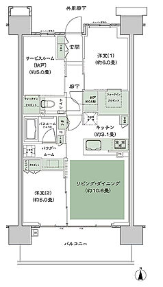 シティテラス赤羽THE WEST 間取り E-F2