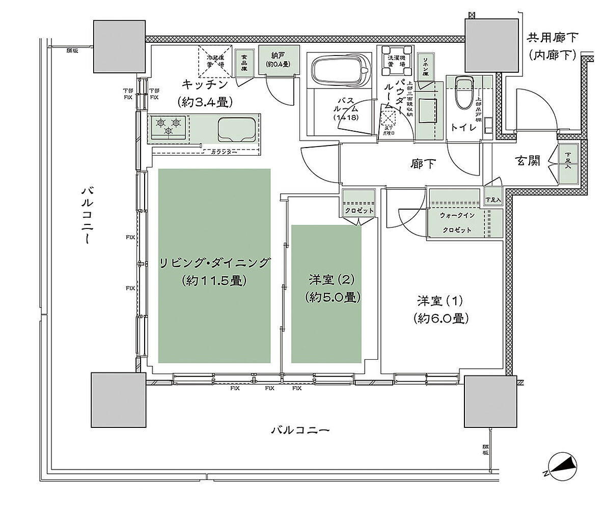 グランドシティタワー池袋 間取り N-60D-標準