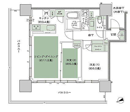 グランドシティタワー池袋 間取り N-60D-標準