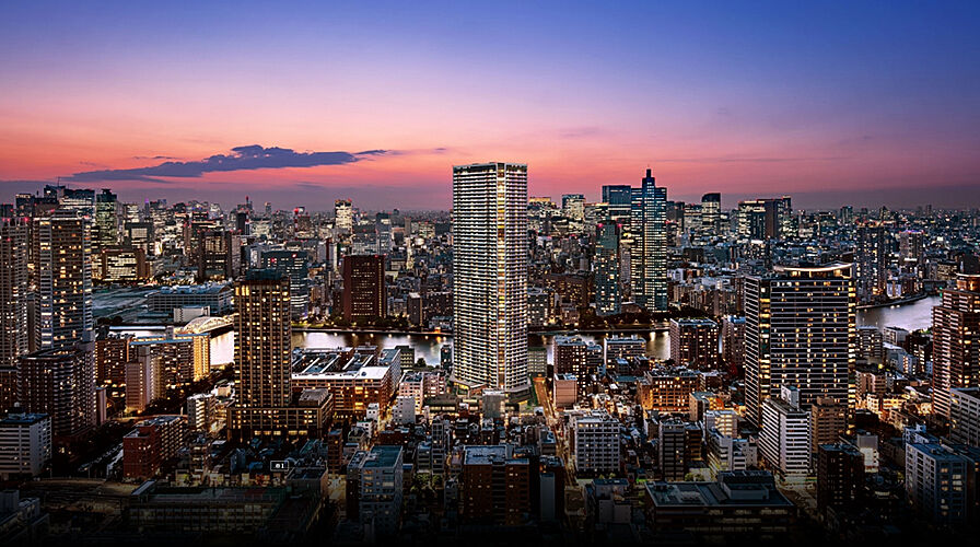 グランドシティタワー月島 外観完成予想図