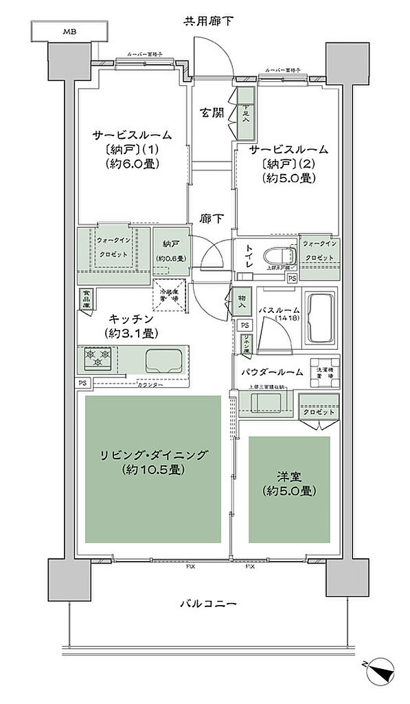 ガーデンハウス成増 間取り E4a