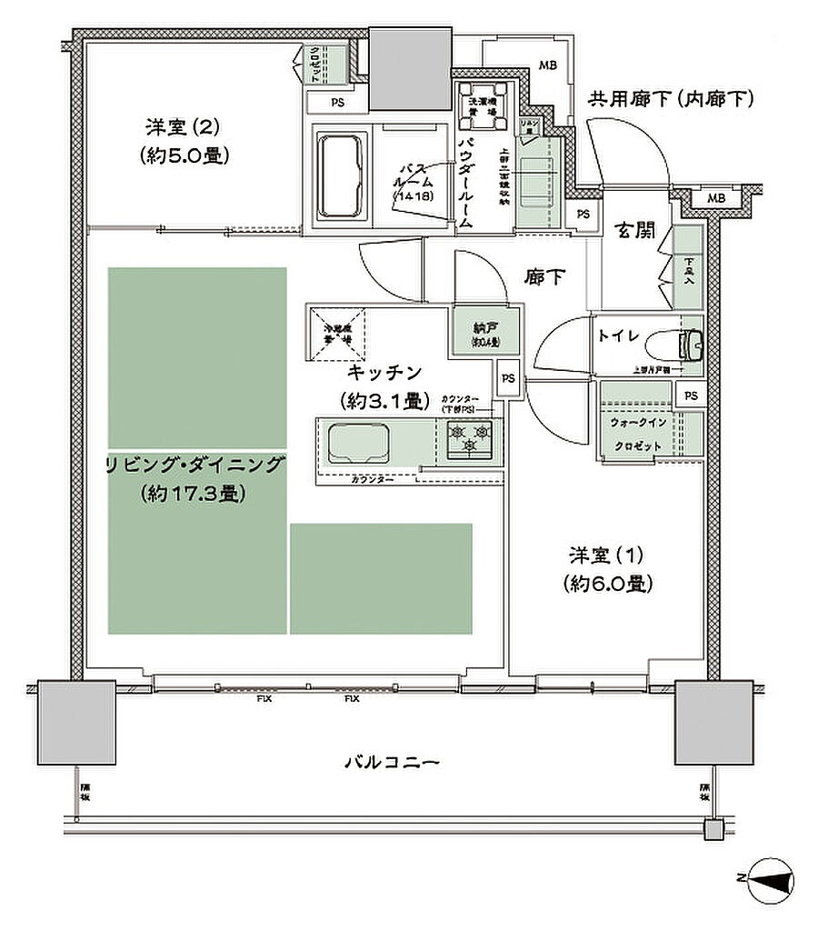 シティタワー古川橋 間取り D-2