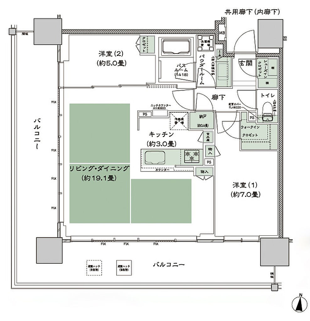 シティタワー古川橋 間取り F-2
