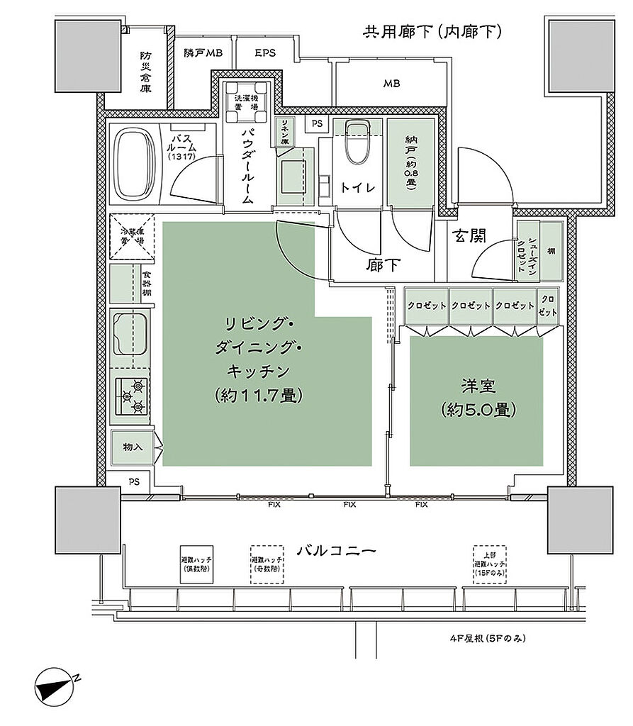 シティタワー東京田町 間取り F-1
