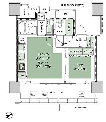 シティタワー東京田町 間取り F-1