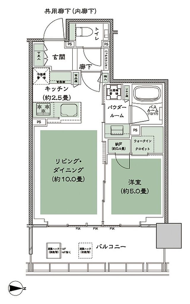 CITY TOWER THE RAINBOW 間取り F-1