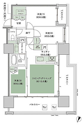 シティタワー錦糸公園 間取り A