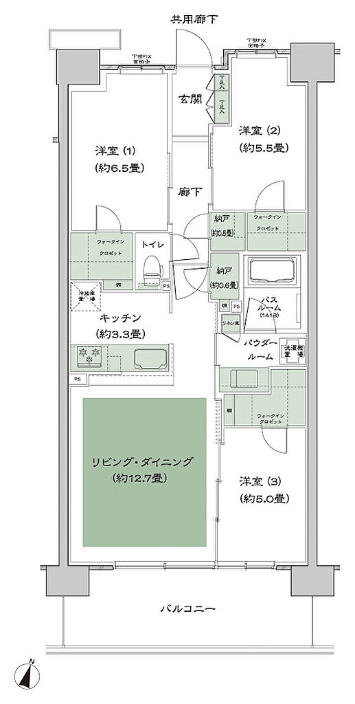 ソライエテラス　ウエスト 間取り E-B19