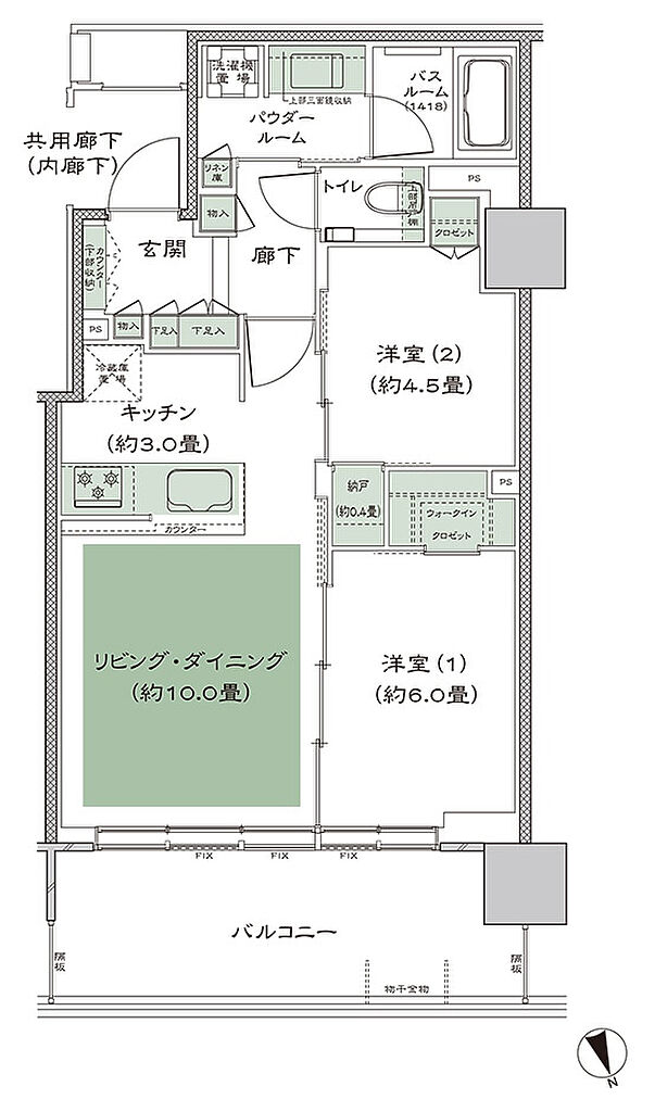 シティタワーズ上板橋イースト 間取り J'