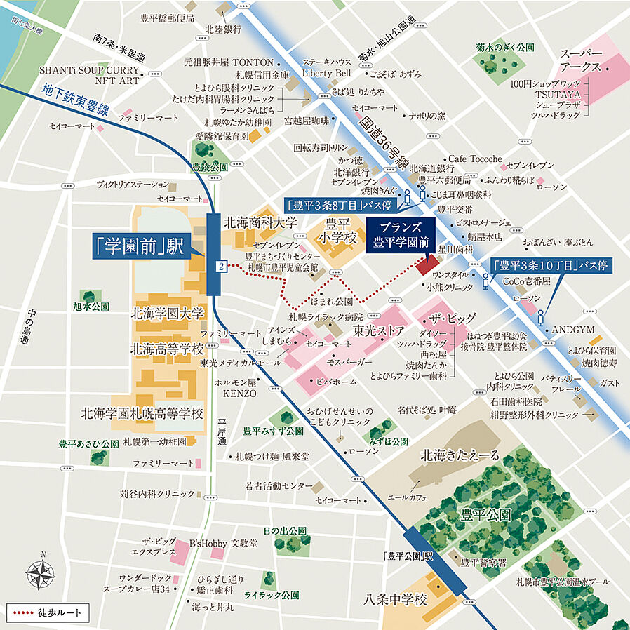 ブランズ豊平学園前：案内図
