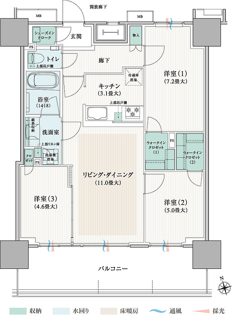 ブランズタワー橋本 間取り 70C