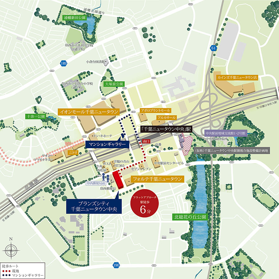 ブランズシティ千葉ニュータウン中央：案内図