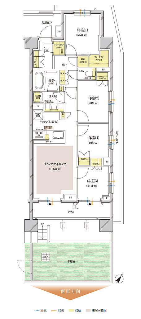 ブランズ中央林間 間取り S-Pg