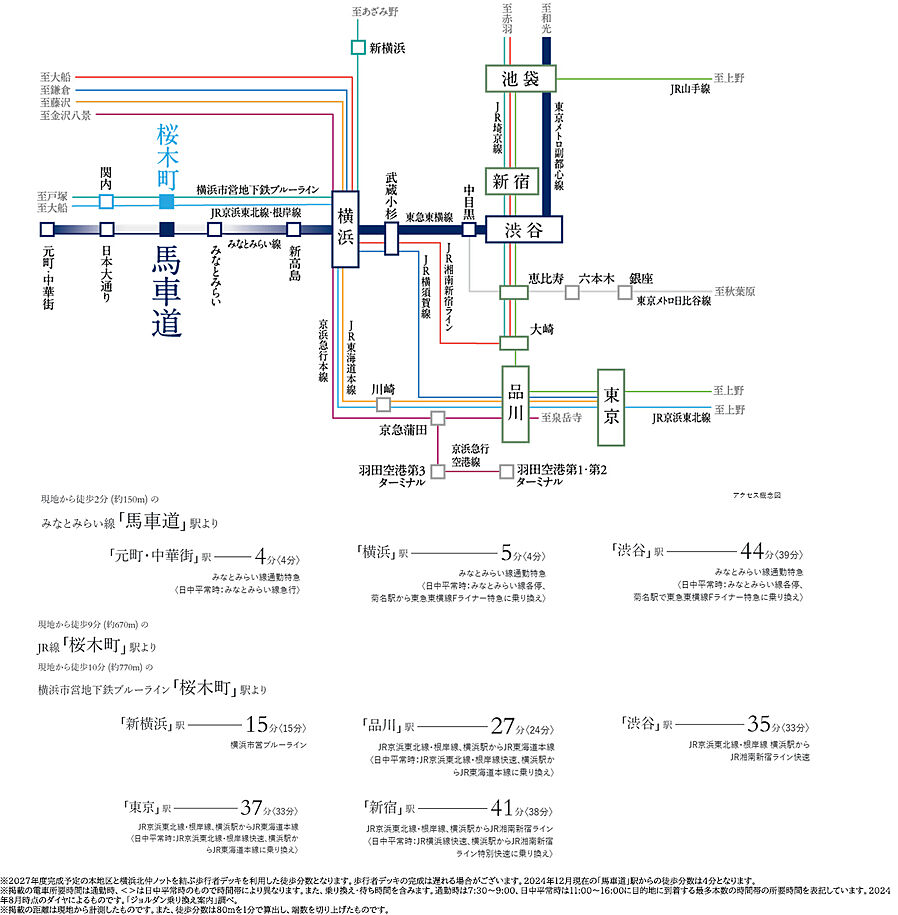 ブランズタワー横浜北仲：交通図