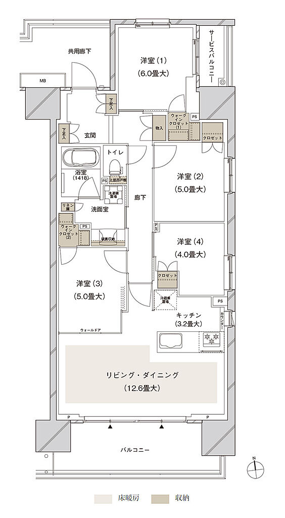 ブランズシティ船橋ビアレ 間取り 1-A2