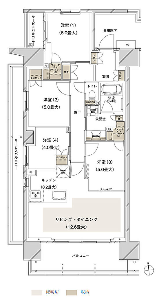 ブランズシティ船橋ビアレ 間取り 1-A1