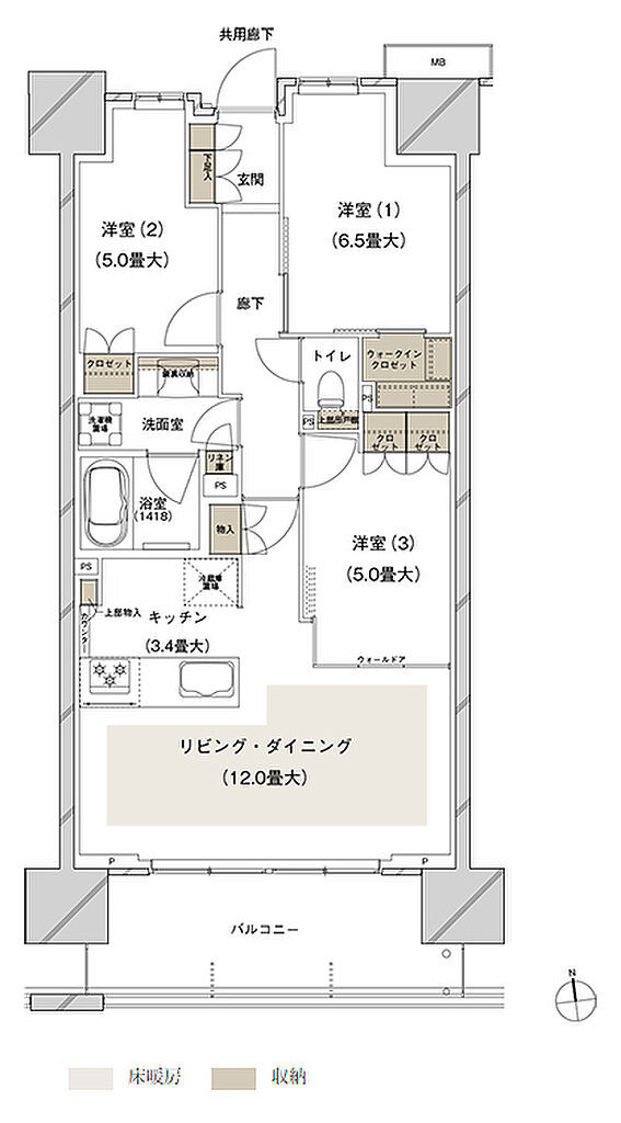 ブランズシティ船橋ビアレ 間取り 1-C2