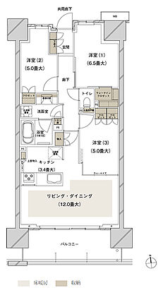 ブランズシティ船橋ビアレ 間取り 1-C2