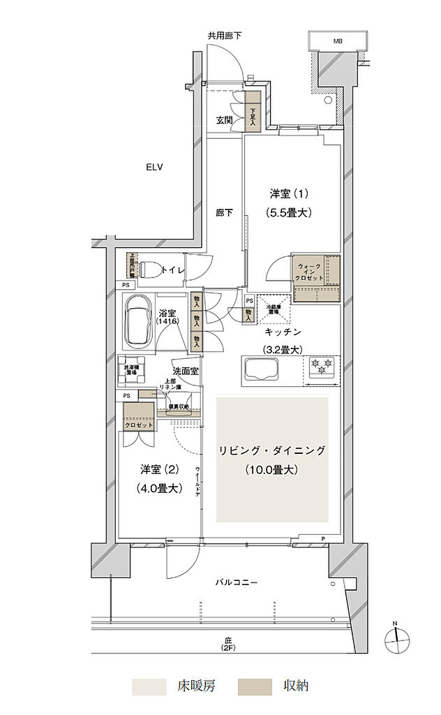 ブランズシティ船橋ビアレ 間取り 2-G2