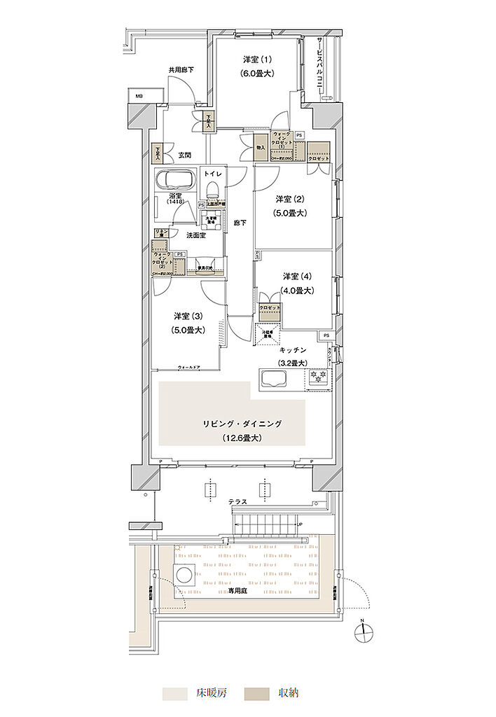 ブランズシティ船橋ビアレ 間取り 2-A2g