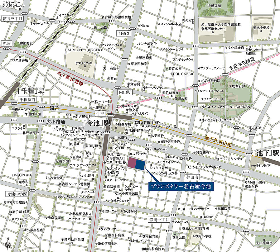 ブランズタワー名古屋今池：案内図