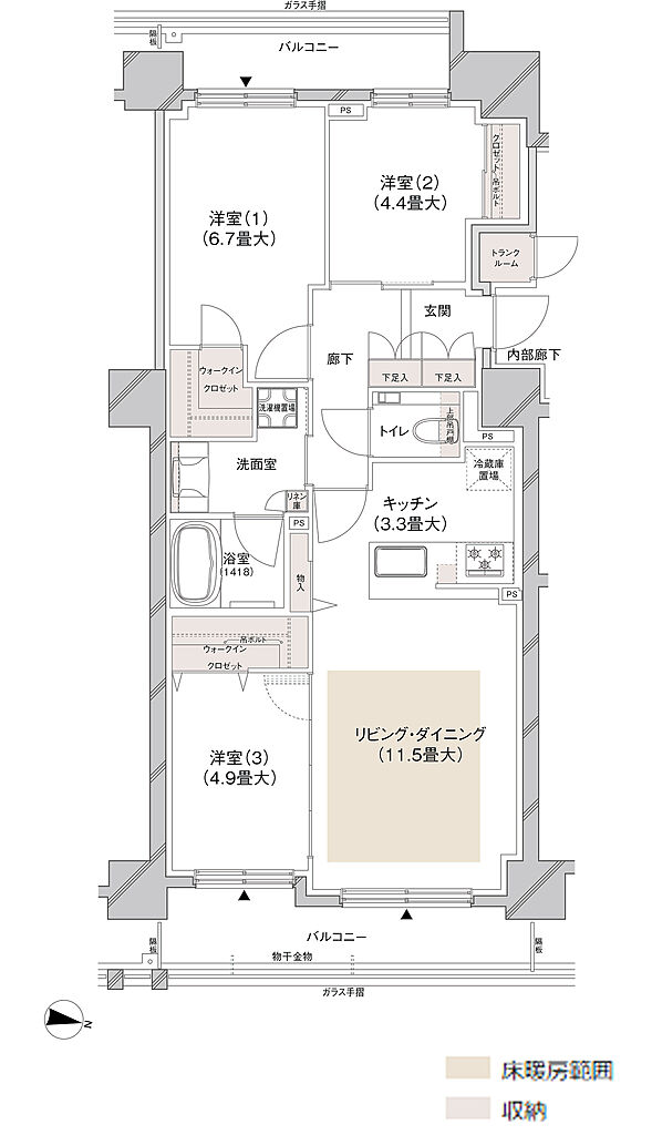 ブランズ円山表参道テラス 間取り F