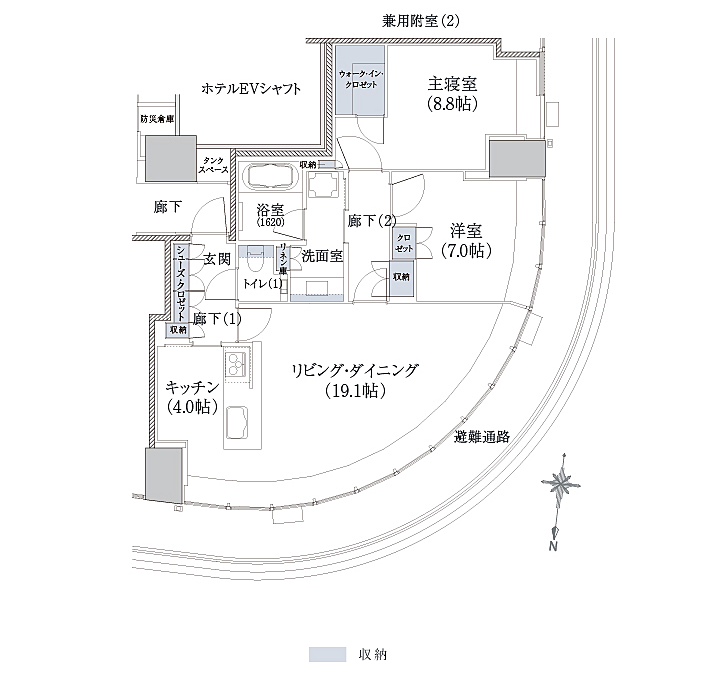 Brillia Tower 堂島 間取り O-87A