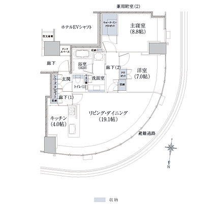 Brillia Tower 堂島 間取り O-87A
